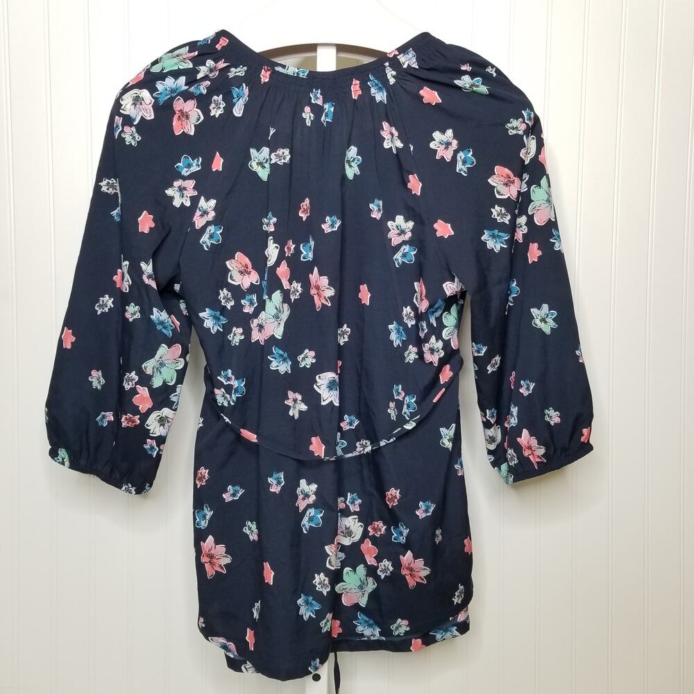 Oh Baby Maternity Floral Tie‎ Waist Top LG - Picture 2 of 7